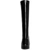 image:imageAllegra K Womens Patent Leather Platform Gogo Boots Chunky Heel Knee High BootsBlack