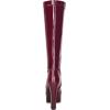 image:imageAllegra K Womens Patent Leather Platform Gogo Boots Chunky Heel Knee High BootsBurgundy