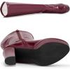 image:imageAllegra K Womens Patent Leather Platform Gogo Boots Chunky Heel Knee High BootsBurgundy