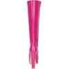 image:imageAllegra K Womens Patent Leather Platform Gogo Boots Chunky Heel Knee High BootsHot Pink