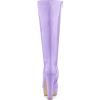 image:imageAllegra K Womens Patent Leather Platform Gogo Boots Chunky Heel Knee High BootsPurple