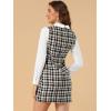 image:imageAllegra K Womens Peter Pan Dress 60s Color Block Mini Long Sleeve DressesBlack Orange