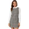 image:imageAllegra K Womens Peter Pan Dress 60s Color Block Mini Long Sleeve DressesBlack Orange