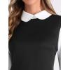 image:imageAllegra K Womens Peter Pan Dress 60s Color Block Mini Long Sleeve DressesBlack Solid