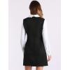 image:imageAllegra K Womens Peter Pan Dress 60s Color Block Mini Long Sleeve DressesBlack Solid