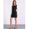 image:imageAllegra K Womens Peter Pan Dress 60s Color Block Mini Long Sleeve DressesBlack Solid
