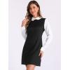 image:imageAllegra K Womens Peter Pan Dress 60s Color Block Mini Long Sleeve DressesBlack Solid