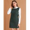 image:imageAllegra K Womens Peter Pan Dress 60s Color Block Mini Long Sleeve DressesGreen Blue