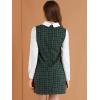 image:imageAllegra K Womens Peter Pan Dress 60s Color Block Mini Long Sleeve DressesGreen Blue