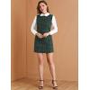 image:imageAllegra K Womens Peter Pan Dress 60s Color Block Mini Long Sleeve DressesGreen Blue