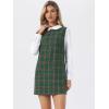 image:imageAllegra K Womens Peter Pan Dress 60s Color Block Mini Long Sleeve DressesGreen Red