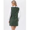 image:imageAllegra K Womens Peter Pan Dress 60s Color Block Mini Long Sleeve DressesGreen Red