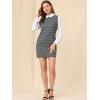 image:imageAllegra K Womens Peter Pan Dress 60s Color Block Mini Long Sleeve DressesGrey