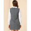 image:imageAllegra K Womens Peter Pan Dress 60s Color Block Mini Long Sleeve DressesGrey