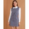 image:imageAllegra K Womens Peter Pan Dress 60s Color Block Mini Long Sleeve DressesPurple