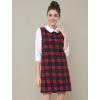 image:imageAllegra K Womens Peter Pan Dress 60s Color Block Mini Long Sleeve DressesRed