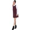 image:imageAllegra K Womens Peter Pan Dress 60s Color Block Mini Long Sleeve DressesRed
