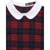 image:imageAllegra K Womens Peter Pan Dress 60s Color Block Mini Long Sleeve DressesRed
