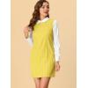 image:imageAllegra K Womens Peter Pan Dress 60s Color Block Mini Long Sleeve DressesYellow