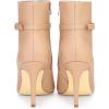 image:imageAllegra K Womens Pointed Toe Buckle Strap Stiletto Heels Ankle BootsNude