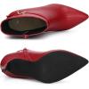 image:imageAllegra K Womens Pointed Toe Buckle Strap Stiletto Heels Ankle BootsRed