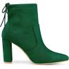 image:imageAllegra K Womens Pointed Toe Drawstring Pull on Block Heel Ankle BootsGreen