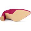 image:imageAllegra K Womens Pointed Toe Drawstring Pull on Block Heel Ankle BootsHot Pink
