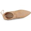 image:imageAllegra K Womens Pointed Toe Drawstring Pull on Block Heel Ankle BootsKhaki