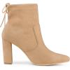 image:imageAllegra K Womens Pointed Toe Drawstring Pull on Block Heel Ankle BootsKhaki