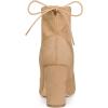 image:imageAllegra K Womens Pointed Toe Drawstring Pull on Block Heel Ankle BootsKhaki