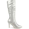 image:imageAllegra K Womens Pointed Toe Slouch Stiletto Heels Knee High BootsSilver