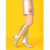 image:imageAllegra K Womens Pointed Toe Slouch Stiletto Heels Knee High BootsSilver