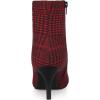 image:imageAllegra K Womens Pointed Toe Stiletto Heels Houndstooth Ankle BootiesRed Black