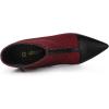 image:imageAllegra K Womens Pointed Toe Stiletto Heels Houndstooth Ankle BootiesRed Black