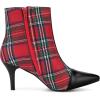 image:imageAllegra K Womens Pointed Toe Stiletto Heels Houndstooth Ankle BootiesRed Green