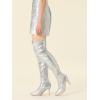 image:imageAllegra K Womens Pointed Toe Stiletto Heels Over The Knee High BootsSilver