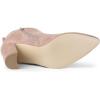 image:imageAllegra K Womens Pointed Toe Zipper Block Heel Ankle Chelsea BootsDust Pink