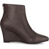 image:imageAllegra K Womens Pointed Toe Zipper Wedge Heel Ankle BootiesCoffee