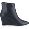 image:imageAllegra K Womens Pointed Toe Zipper Wedge Heel Ankle BootiesNavy Blue