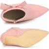 image:imageAllegra K Womens Pointy Toe Bow Stiletto Heel Ankle BootsPink