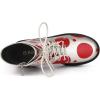 image:imageAllegra K Womens Polka Dots Platform Zipper Lace Up Combat Disco BootsSilver Red