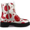 image:imageAllegra K Womens Polka Dots Platform Zipper Lace Up Combat Disco BootsSilver Red