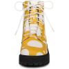 image:imageAllegra K Womens Polka Dots Platform Zipper Lace Up Combat Disco BootsYellow White