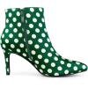image:imageAllegra K Womens Polka Dots Pointed Toe Stiletto Heel Satin Ankle BootsDark Green