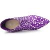 image:imageAllegra K Womens Polka Dots Pointed Toe Stiletto Heel Satin Ankle BootsPurple