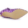 image:imageAllegra K Womens Polka Dots Pointed Toe Stiletto Heel Satin Ankle BootsPurple