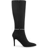 image:imageAllegra K Womens Rhinestone Crystal Chain Pointed Toe Stiletto Heels Knee High BootsBlack
