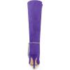 image:imageAllegra K Womens Rhinestone Crystal Chain Pointed Toe Stiletto Heels Knee High BootsDark Purple