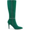 image:imageAllegra K Womens Rhinestone Crystal Chain Pointed Toe Stiletto Heels Knee High BootsGreen