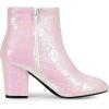 image:imageAllegra K Womens Round Toe Block Heels Sequin Ankle BootsBling White